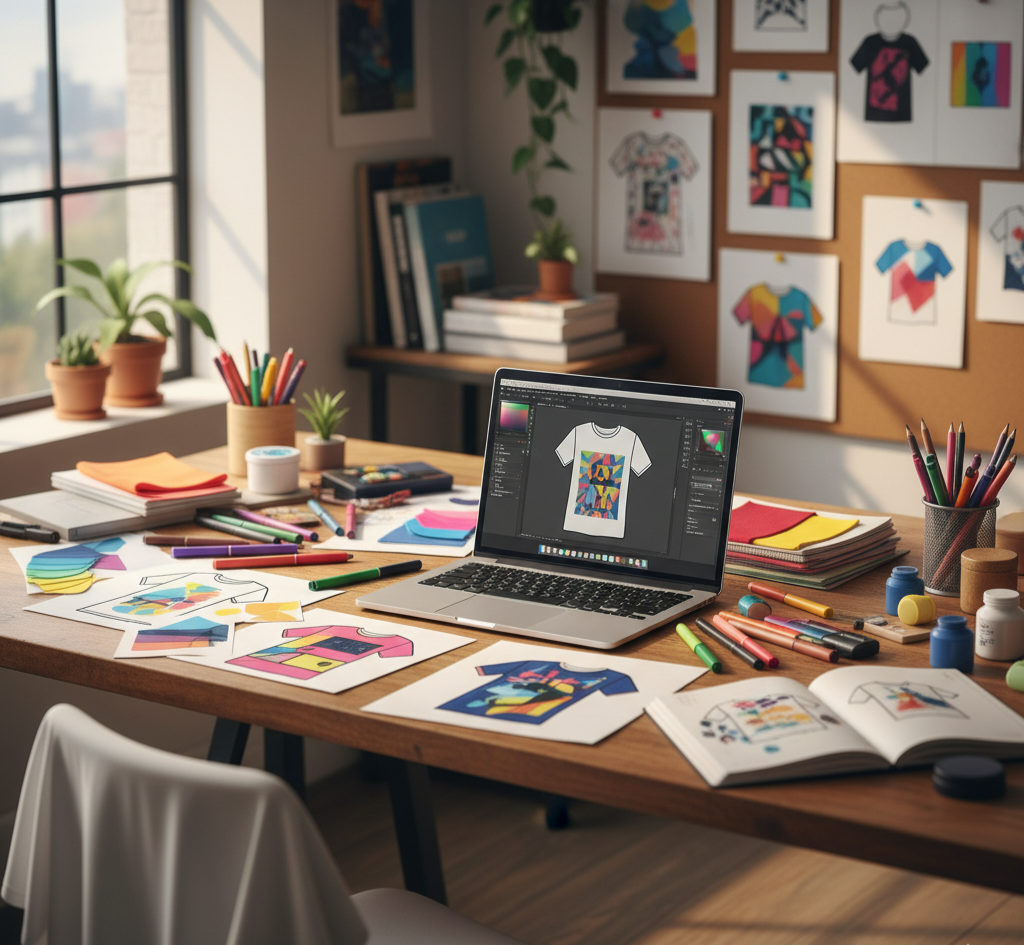 اختيار الألوان المناسبة لتصميم الميرش اللي كيزيد فرص البيع على المتاجر الإلكترونية