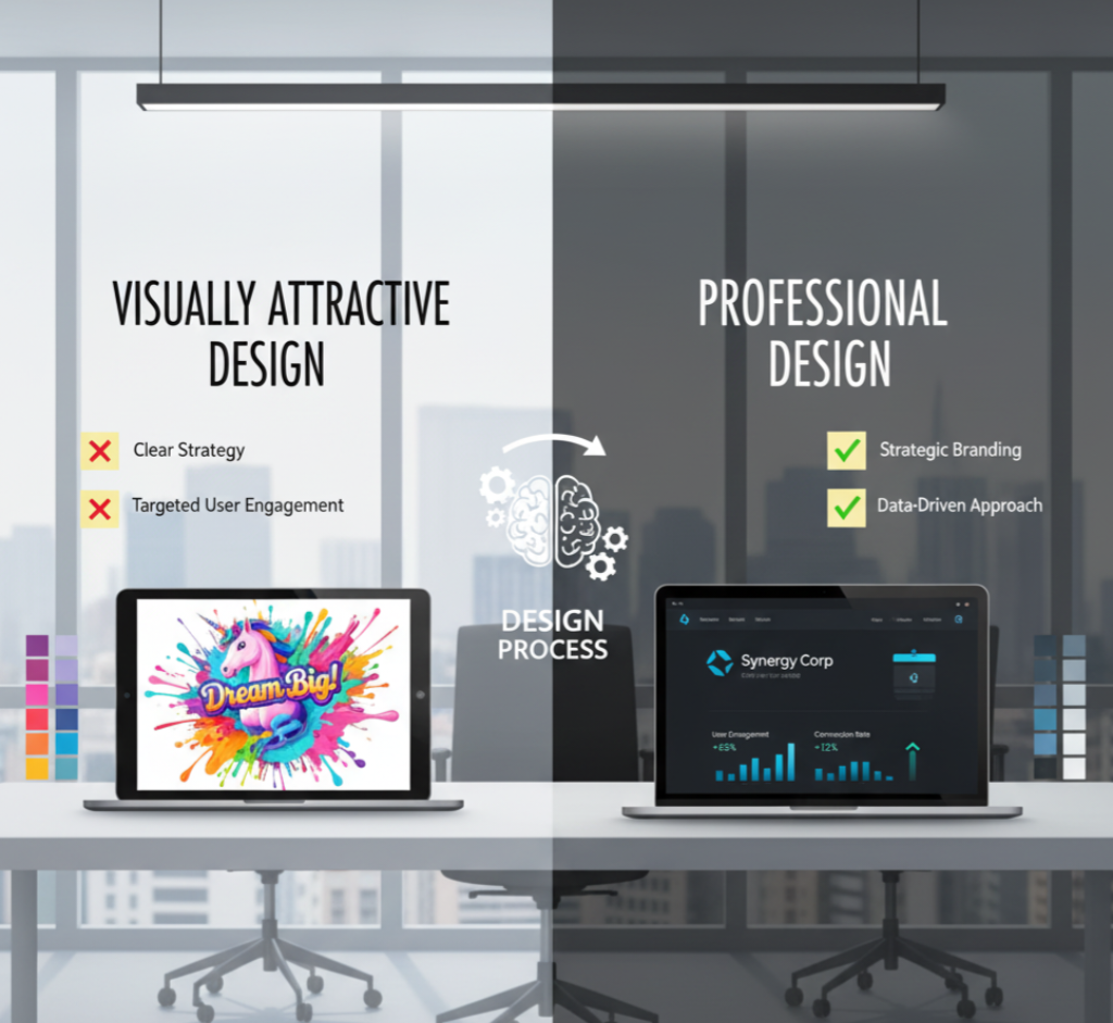 الفرق بين تصميم جميل وتصميم احترافي